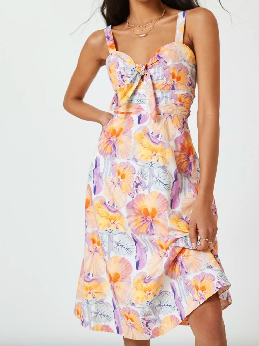 Anthropologie x Cecilia Pettersson • Cotton Floral Tie-Front Midi Dress • 18W